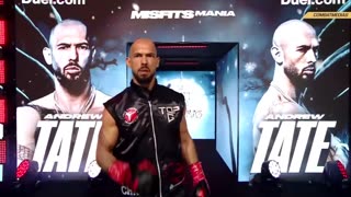 Andrew Tate walks out to the fight with his theme song