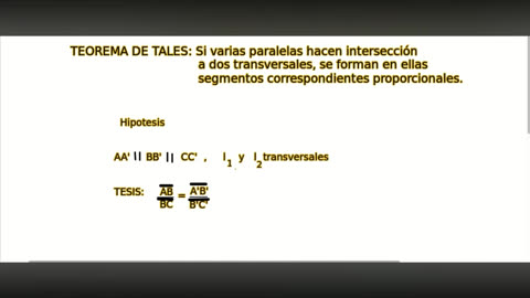 Thales's Theorem on Transversal Lines, Proof