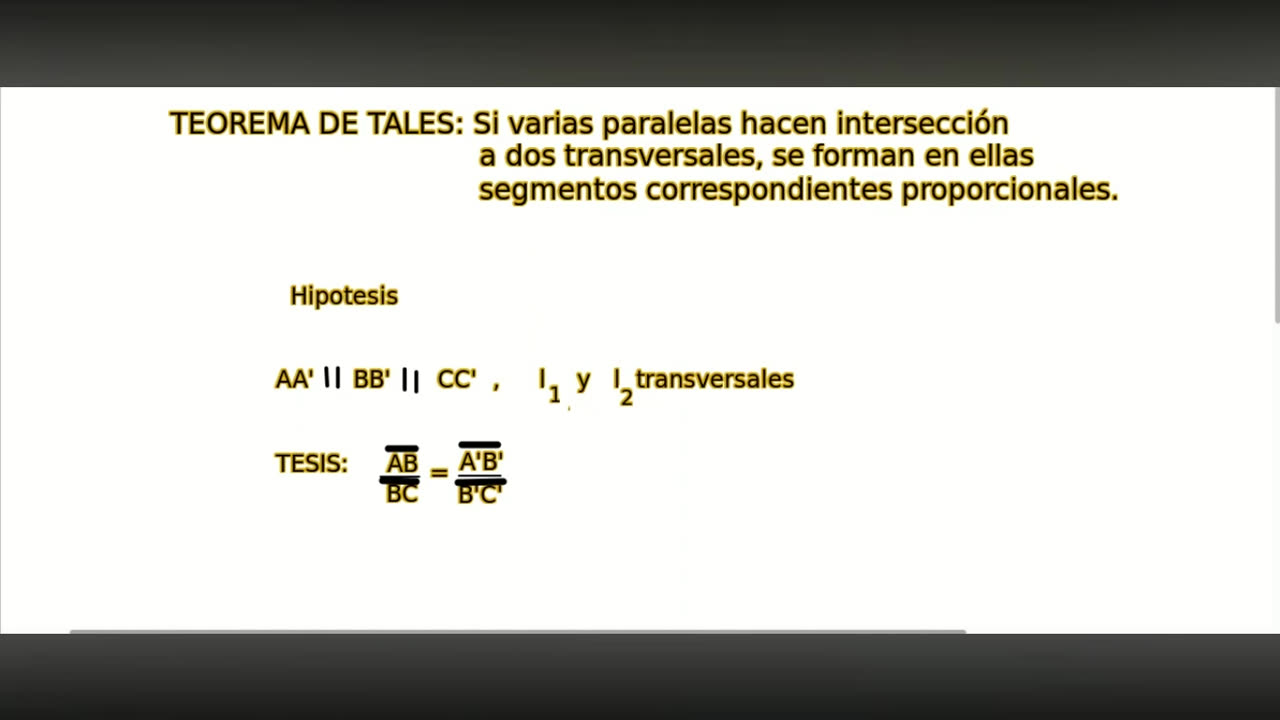 Thales's Theorem on Transversal Lines, Proof