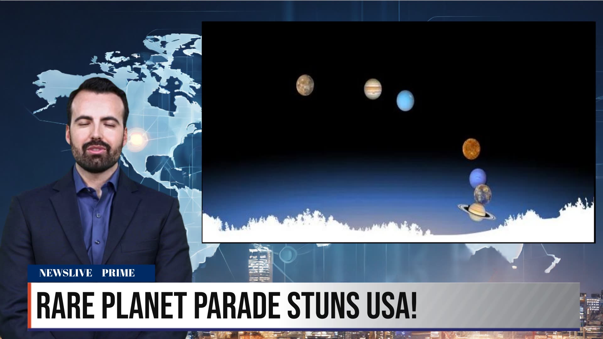 Usa Night Sky Stunner Seven Planets Align In Rare Celestial Event