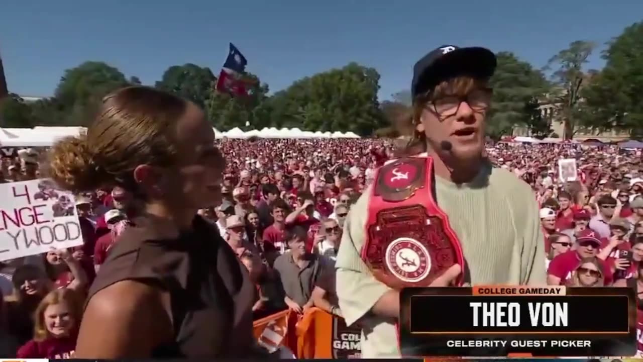 Theo Von: "Will I see you again?" ESPN's Jess Sims: "Oh, I hope not."