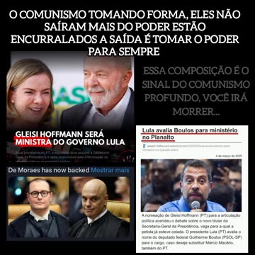 O COMUNISMO ESTAR SE MOLDANDO PARA NÃO MAIS SAIR DO PODER,ELES ESTÃO ENCURRALADOS E IRÃO IMPLANTAR O COMUNISMO.