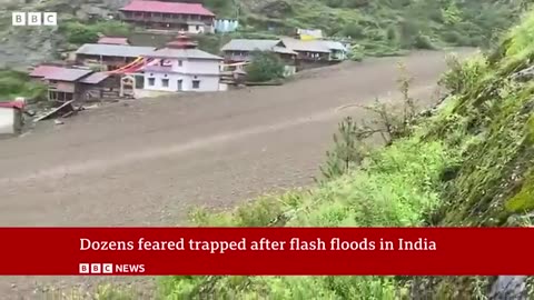 Dozens feared trapped after flash floods caused by a cloudburst in India | BBC News