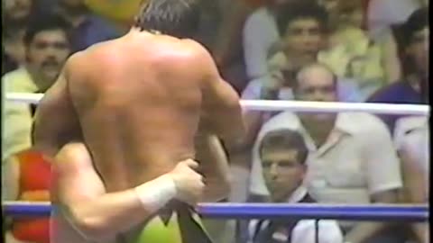 dream team with Brutus beefcake in yellow lightning tights/pants wins championship