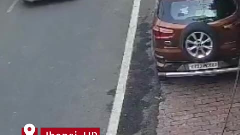 Jhansi Hit-and-Run Caught on CCTV: Car Launches Two Youths 10 Feet in Air | Police Probe Begins