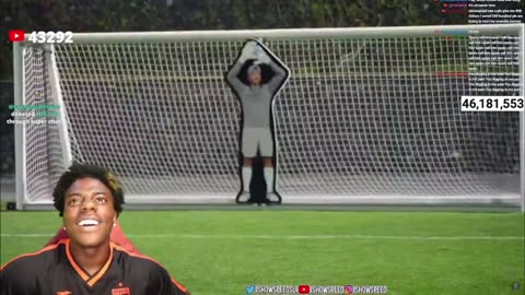 IShowSpeed couldn't believe Cristiano Ronaldo managed to beat Mark Rober's goalie robot 🤯📷