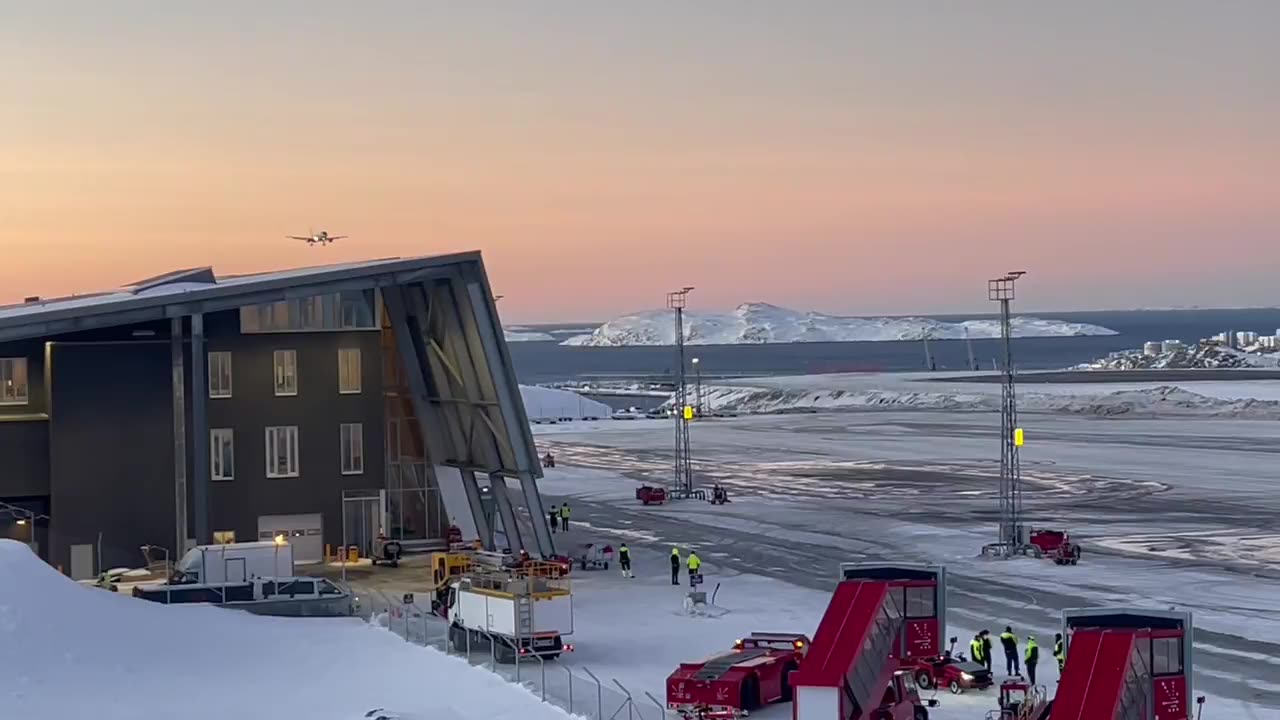 Trump arrives in Greenland.