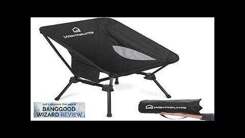 WARMOUNTS Portable Camping Chair 400LBS Folding Backpacking Chair w/ Side Pocket Carrying Review