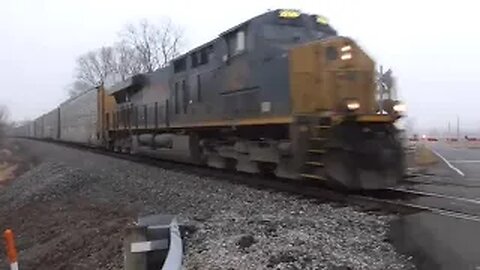 CSX M217 Autorack Train from Creston, Ohio December 24, 2023