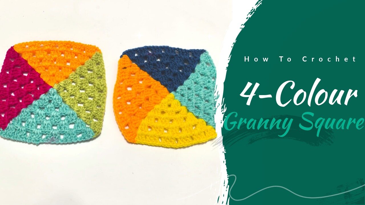 How to Crochet a 4-Color Granny Square | Easy Beginner Tutorial Step-by-Step