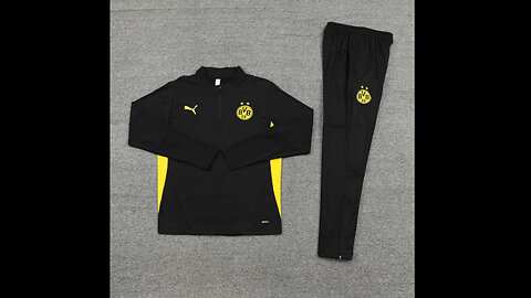 👉🏻⚽️2024/25 Dortmund Adult/Kid Black Long Sleeve Tracksuit