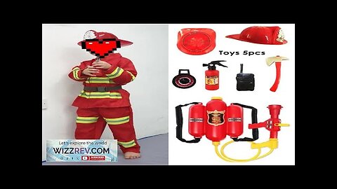 Firefighter Uniform Children Sam Cosplay Fireman Role Play Fancy Clothing Halloween Costume Review