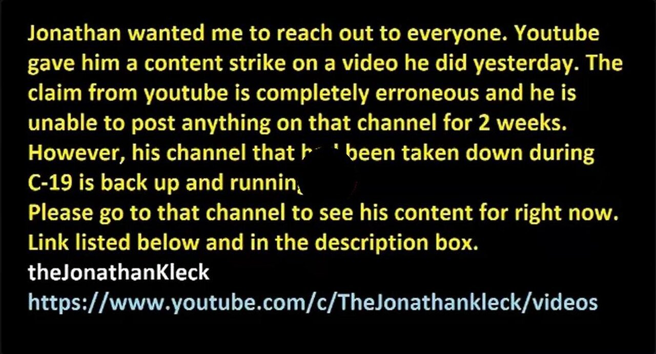 Message from Jonathan - New Channel re-direct - 10.29.25