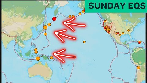 Earthquake activity continues to increase around West Pacific. Kilauea Volcano update. Sunday
