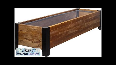 Amazon Basics Recycled Wood Rectangular Garden Planter Brown 37 x 13 x Review