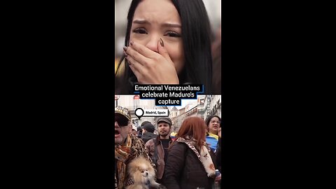Venezuelan expats cheer Maduro capture in Madrid as rallies hold in Caracas. #MaduroCapture #japd