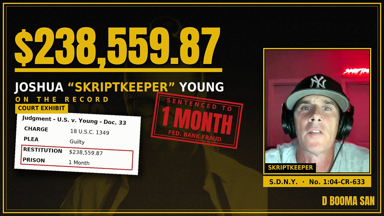 $238,559.87 — Joshua "Skriptkeeper" Young | Federal Bank Fraud | On the Record