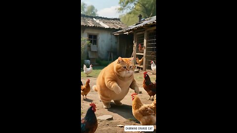cat cooking chicken 🐔🍗
