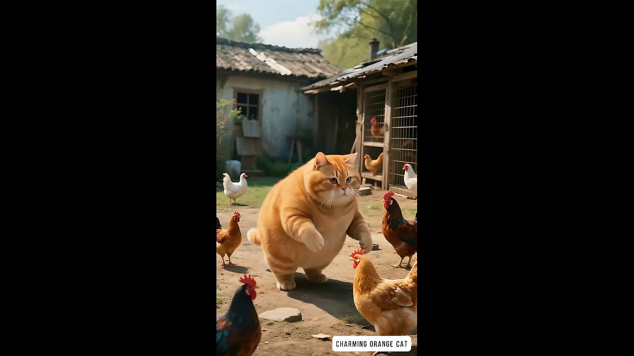 cat cooking chicken 🐔🍗