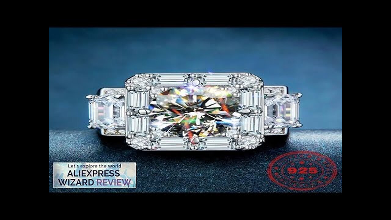 HOYON Moissanite Ring Luxury T Square 18K White Gold Colored Diamond Style Review