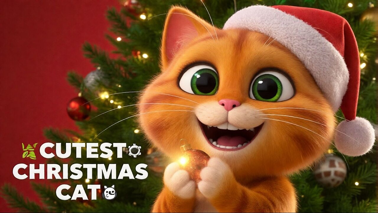 Cutest Christmas Cat You’ll See Today 🎄✨