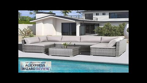 7/8 Pieces Patio Furniture Set Modular Patio Set Wicker Outdoor Sectional Sofa Review