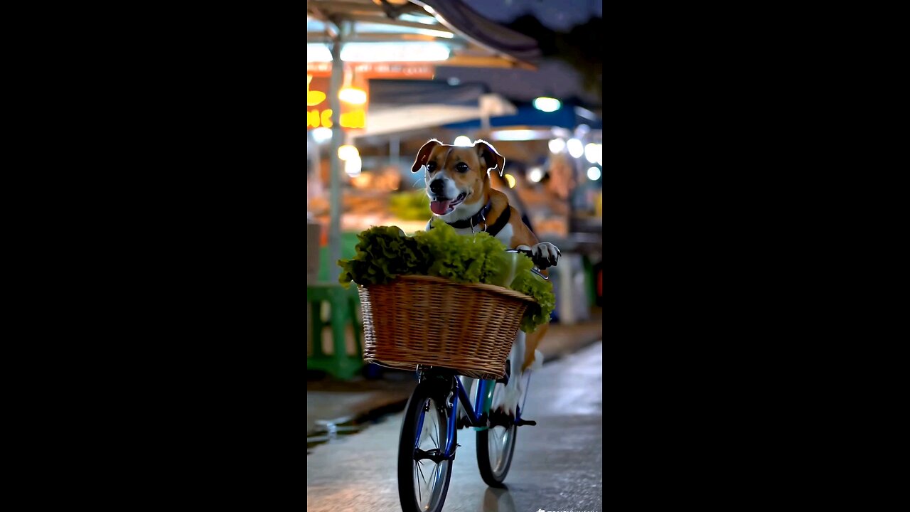 cute Dog riding bycycle ! MUST WATCH