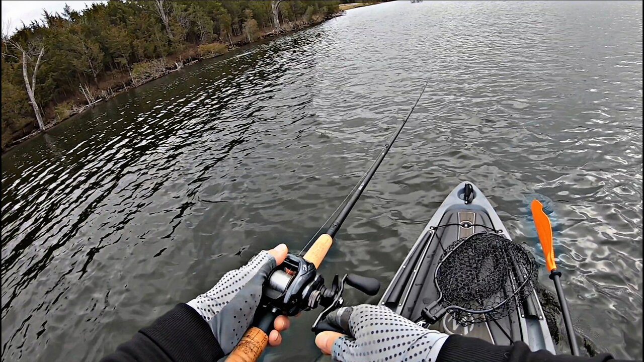 Kayak Bass Fishing Cedar Creek Lake In December | Can I get them on the A-Rig?