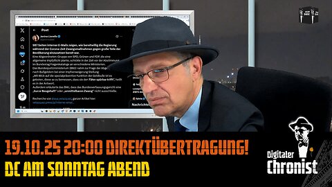 Aufzeichnung vom 19.10.25 Direktübertragung! DC am Sonntag Abend