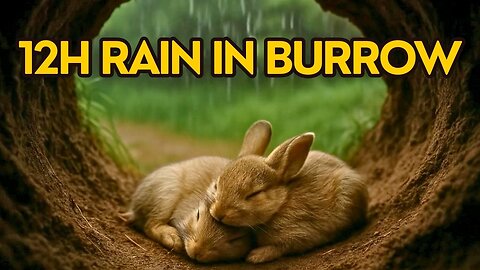 Steady Rain in Animal Burrow • Sleeping Baby Rabbits | Cozy Rain Sounds