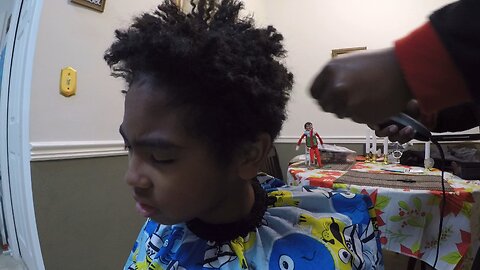 Blasian Babies Brother Gets A Haircut And Shampoo From MaMa While The Elf On The Shelf Looks On!