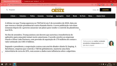 Trump retorna ao TikTok e diz que ‘salvou’ o aplicativo.mp4