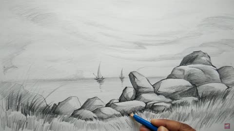 How to Draw Landscape With Speed Demonstration _ With Pencil