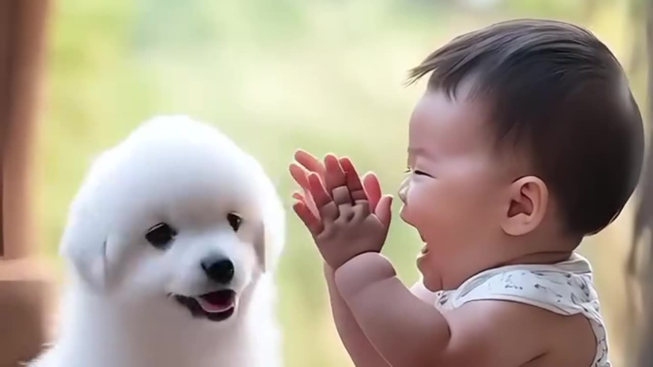 Cute 😍 dog 🐕 and baby 👶 #dog #reels #fyp #foryou #baby #animals #cute #mini #cuteanimals #dogs