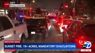 The Hollywood area is completely gridlocked as residents rush to evacuate