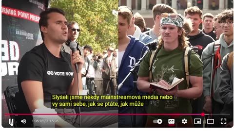 Charlie Kirk diskutuje o Trumpovi - s českými titulky