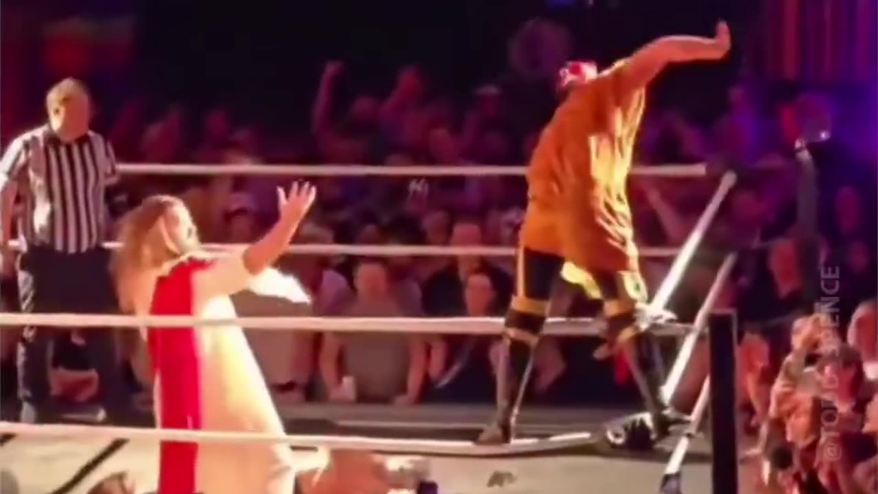 Jesus wrestles without ever touching his opponents