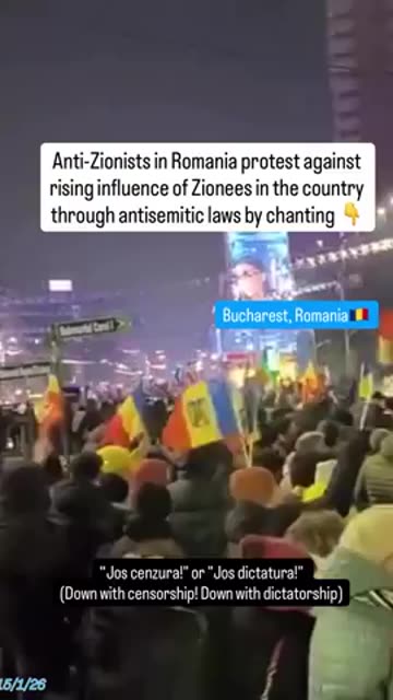 Anti-Zionists in Romania protest against rising influence of Zionists in the country through