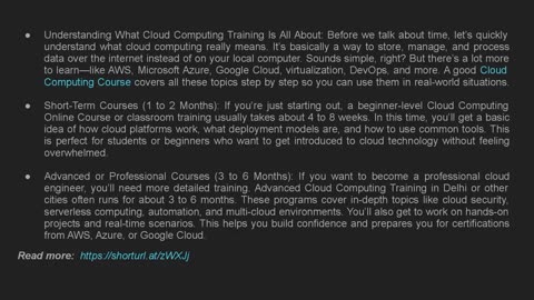 How Long Does Cloud Computing Training Typically Take