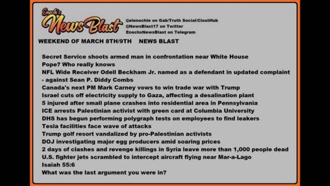 Weekend of March 8/9, 2025 News Blast