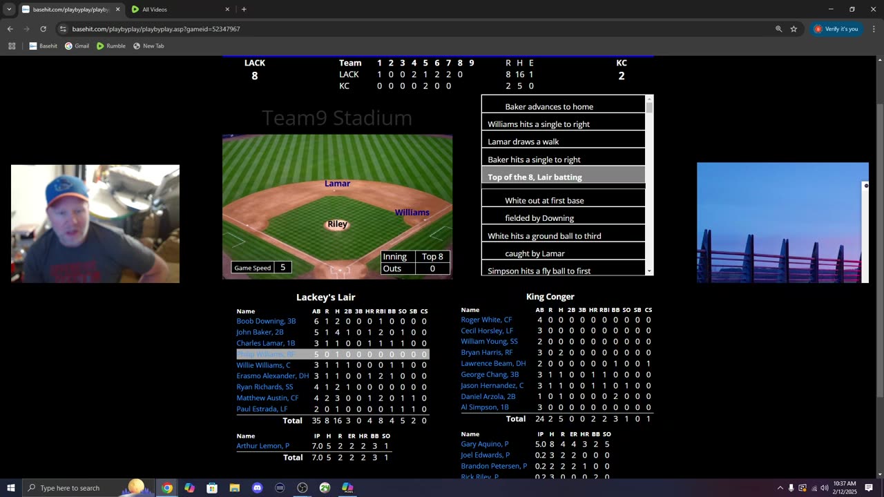 Lackey's Lair (8-9, tied 4th) vs. King Conger (9-8, 4th)