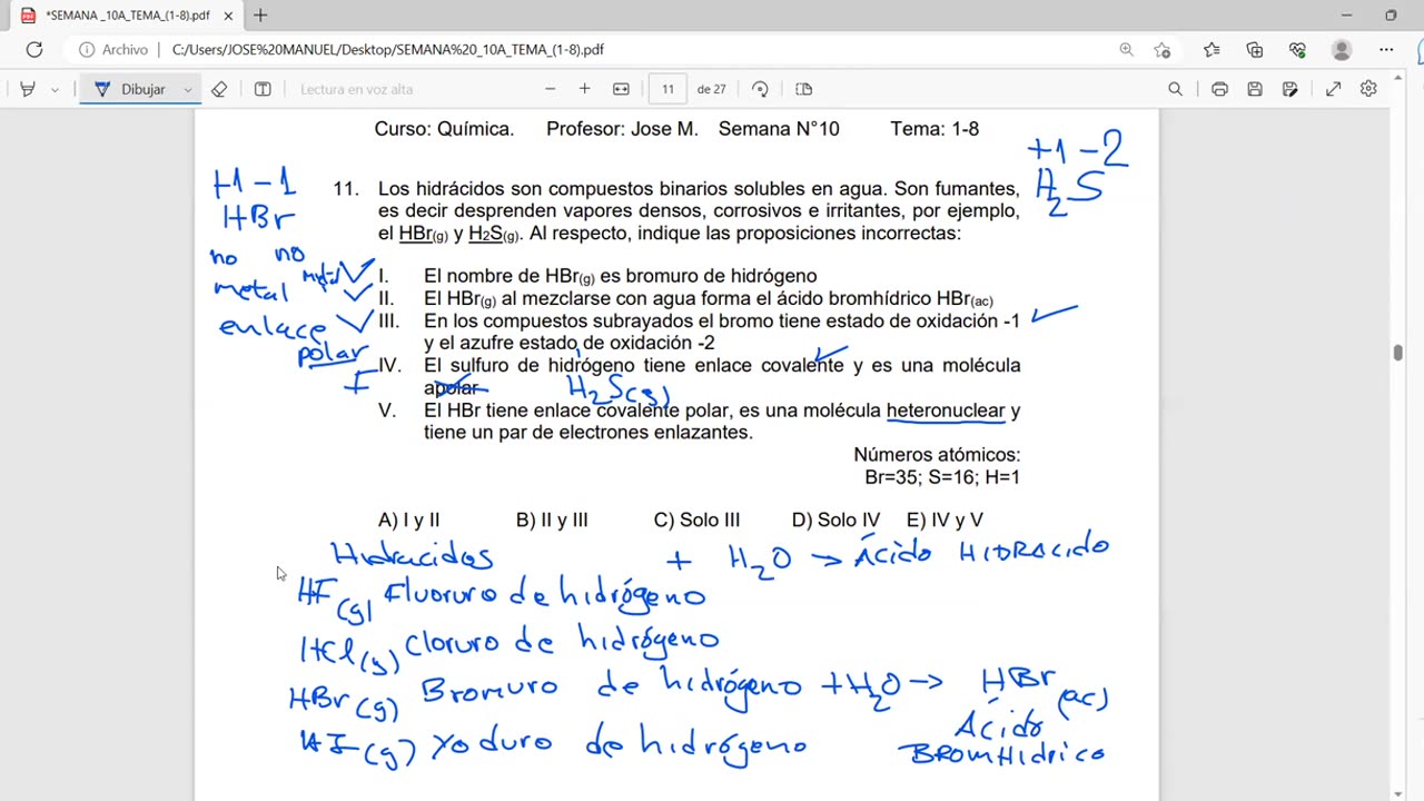 ADC SEMIANUAL 2023 | Semana 10 | Química