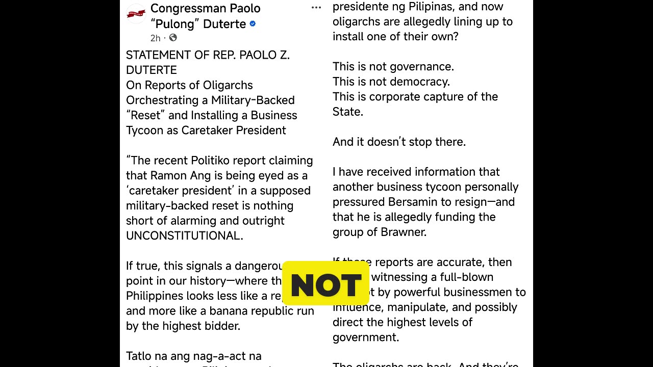 End of the Bangag as Oligarchs now reportedly preparing to remove him and install a Military Junta