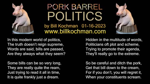 PORK BARREL POLITICS -- an original song by Bill Kochman.