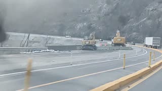 The I-40 highway in #WNC which crumbled into the river during Hurricane Helene and has been closed