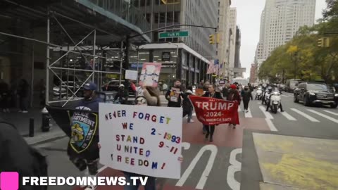 Say NO to Zohran Mamdani protesters marching NYC hall to 9/11 memorial