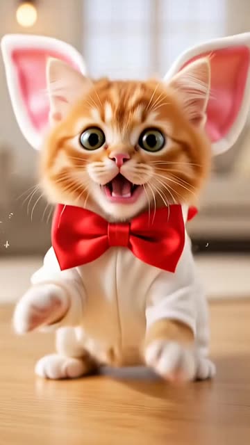 Kitten all dressed up