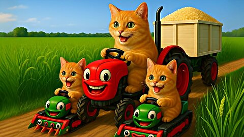 Mama Cat Trims Fur on the Farm and Makes Tiger Hat For Kittens At Home🐾🎩🐯