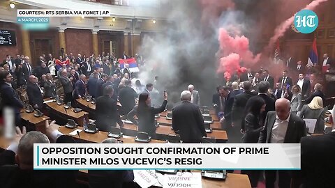 Serbian Parliament Chaos_ Tear Gas, Smoke Grenades Lobbed; One MP Suffers Stroke, 3 Injured