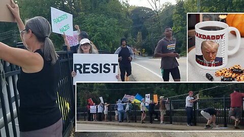 I'm smack dab in the Trump protest again...